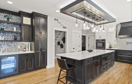 43wd Kitchen Facing Island And Floating Shelves Scaled