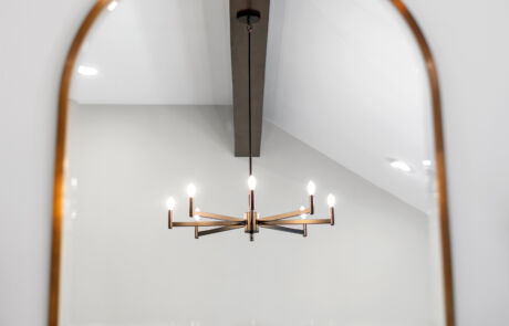 513WC – Family Room – Wood Beam and Lighting Through Mirror