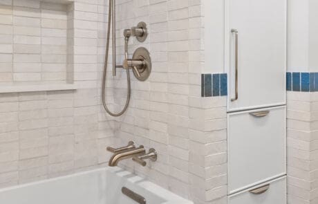 155DR – Hall Bathroom – Shower Fixtures and Linen Closet